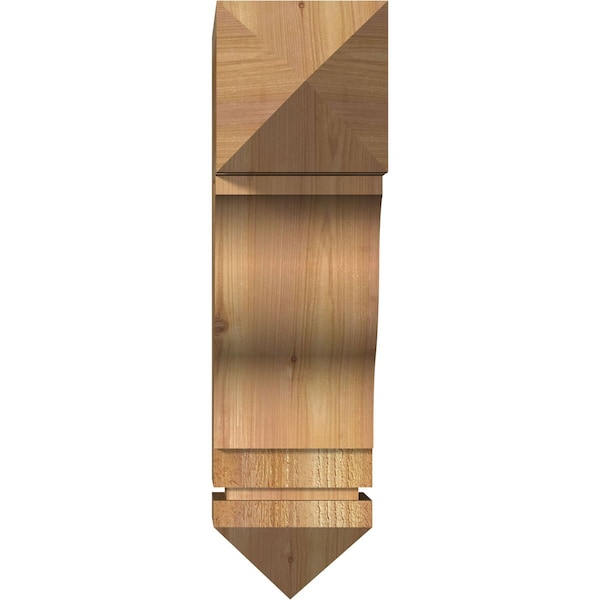 Funston Arts & Crafts Rough Sawn Bracket, Western Red Cedar, 6W X 18D X 22H